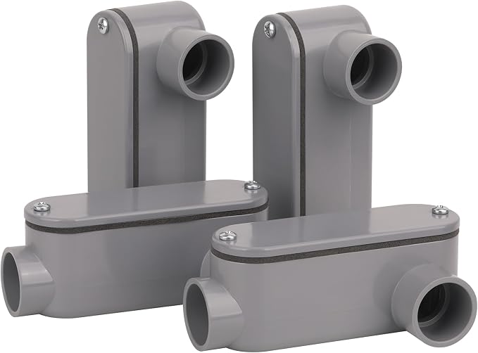 4Pack 3/4 Inch Rigid PVC Conduit Body Type LL, Slip x Slip PVC Conduit Bodies - Image 5