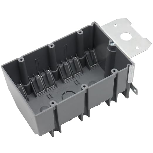 3 Gang Adjustable Electrical Outlet Box, ETL Listed, 2-hour fire-rated PVC. by YQSIYU