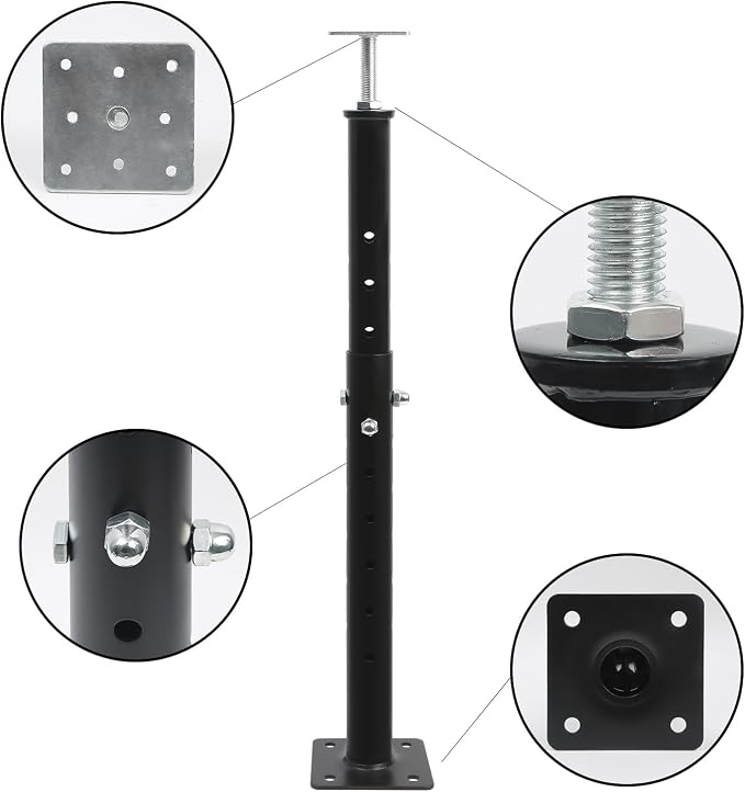 4-Pack House Floor Jacks, 19–35 Inch Adjustable Steel Posts, Suitable - Image 3