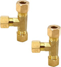 2 Pcs Brass Compression Union Tee Tube Fittings, 5/16" x 5/16" x 5/16" by Bumugufu