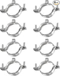 HARFINGTON 8 Pcs Adjustable Pipe Bracket Clamps 1-9/16" Stainless Steel Wall by HARFINGTON