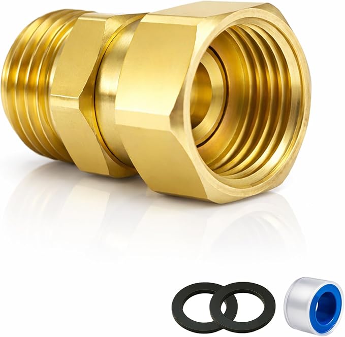 Upgraded No-Leak Easy-Rotate 3/4 GHT Garden Hose Swivel Connector | Brass Hose by XNTONG