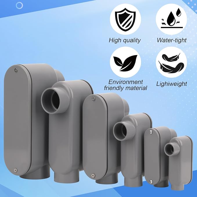 4Pack 1/2 Inch Rigid PVC Conduit Body Type LB, Slip x Slip PVC Conduit Bodies - Image 5