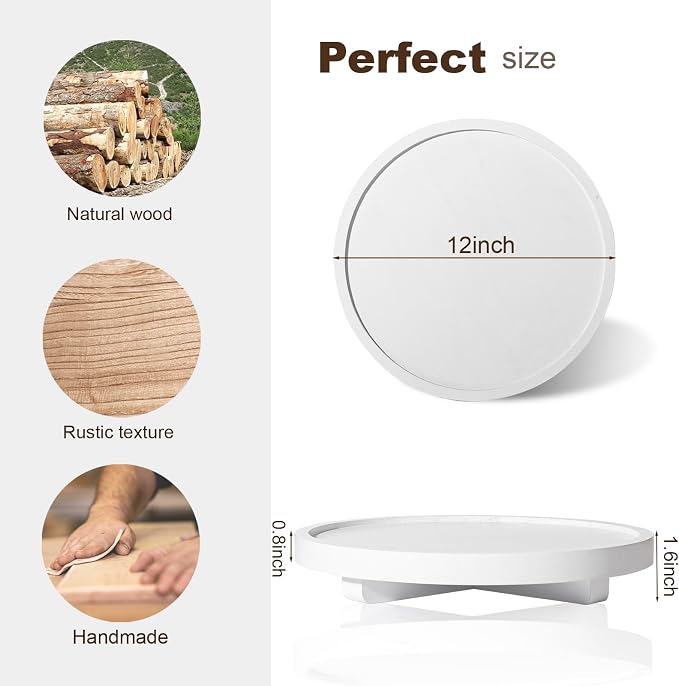Round Decorative Tray Farmhouse Kitchen Decor Soap Dish, Lightweight, Easy Clean - Image 5