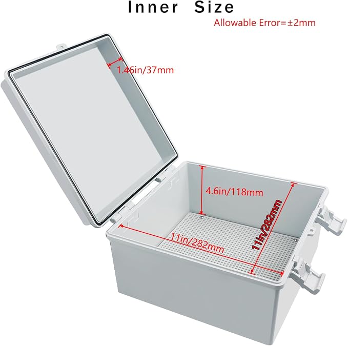 Junction Box, Hinged Grey Cover IP67 Waterproof ABS Project Box - Image 3