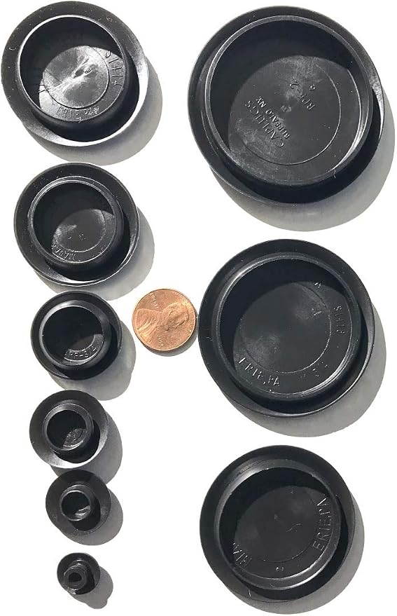9 Piece Flush Mount Black Hole Plug Assortment by Caplugs