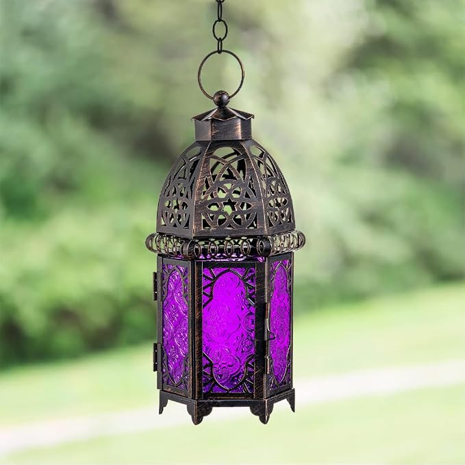 NEEDOMO Moroccan Candle Lantern, 12.8'' Hanging Lanterns Decorative Indoor - Image 9