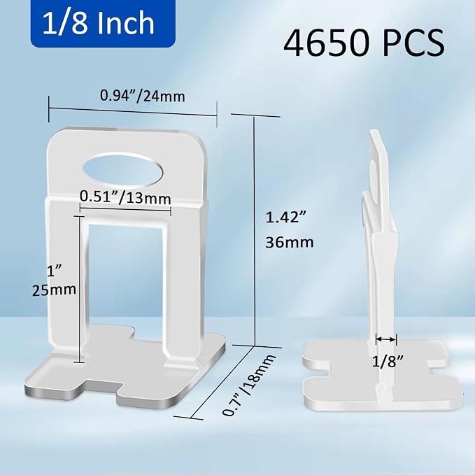 DGSL Tile Spacers 4650 Pcs Tile Clips, Tile Leveling System Clips 1/8 Inch | - Image 2