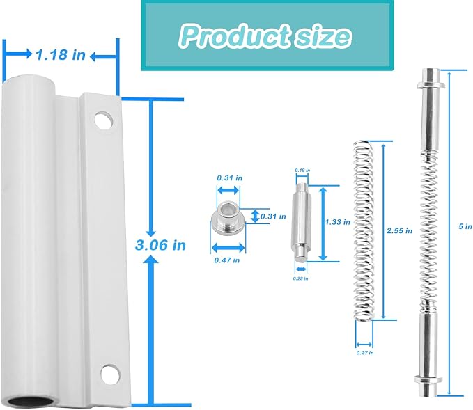 Upper Screen Door Hinge Leaf Replacement Kit - Image 2