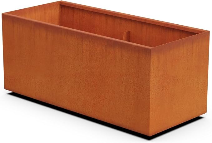 Corten Steel Planters | 46 Inch Large Rectangular Planters by Plantercraft