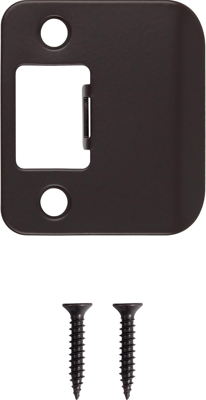 Round Corner Extended Lip Strike Plate, 2-1/4" x 1-1/2", Oil-Rubbed Bronze - Image 2