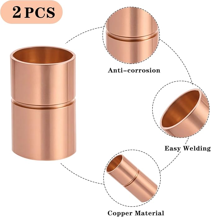 Straight Copper Coupling Fittings, 1 Inch Copper Pipe Welding Joint Connector - Image 3
