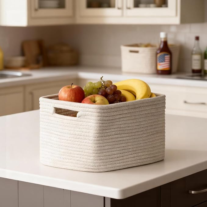 5 Pack Woven Storage Baskets, Decorative Storage Bins - Image 8