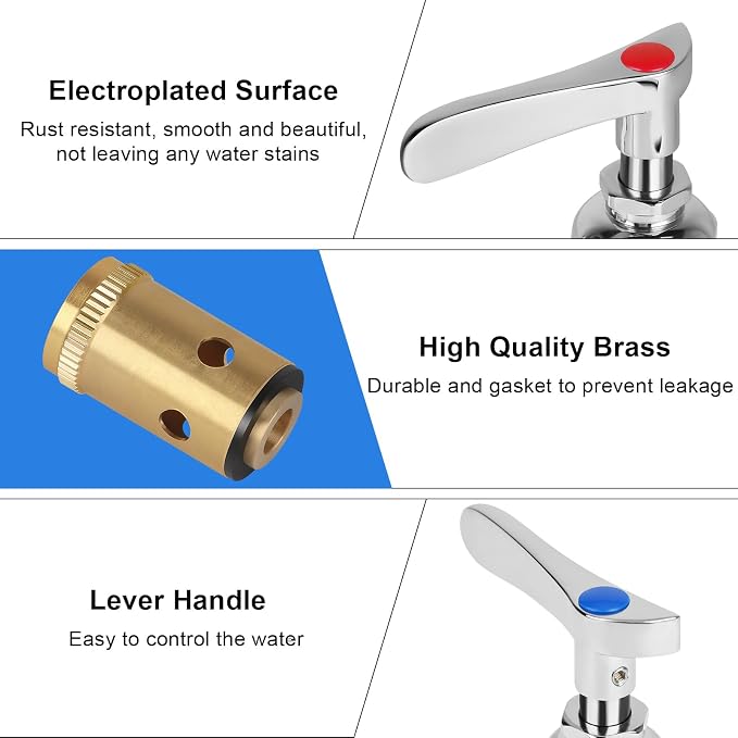 Handle Stem Assembly Replacement Valve Hot & Cold, Brass Spindle Assembly - Image 5