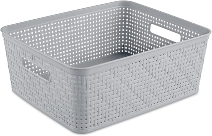 Sterilite 12 Pack Plastic Storage Bin Organization Containers, Short Baskets - Image 5