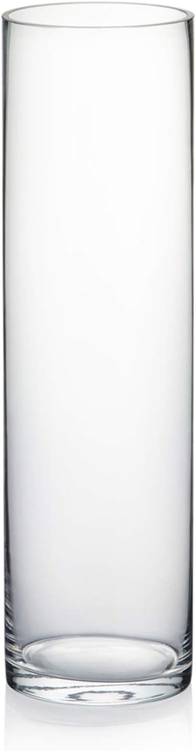 WGVI Quality Thick Weighted Tall Clear Cylinder Glass Vases, Flower Arrangement by WGVInternational-OpusGlassware