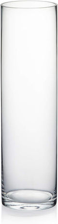 WGVI Quality Thick Weighted Tall Clear Cylinder Glass Vases, Flower Arrangement by WGVInternational-OpusGlassware