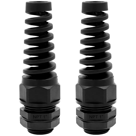Strain Relief Cord Connector, LISTENJIALE 2Pcs NPT 1" Waterproof Cable Gland by LISTENJIALE