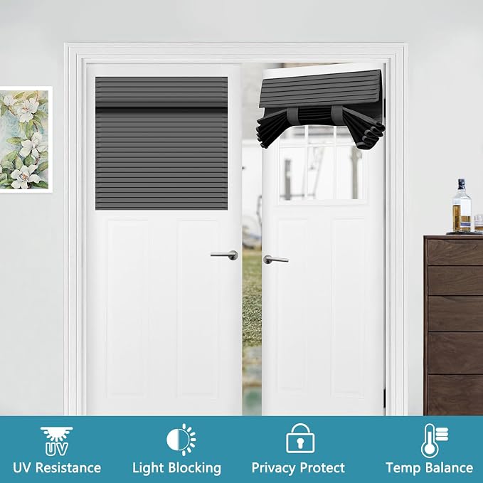 Muamar French Door Curtains Privacy Door Blind, Front Door Window Curtain - Image 7