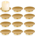 Romadedi 12-Pack Gold Iron Candle Plate, Small Tray by ROMADEDI