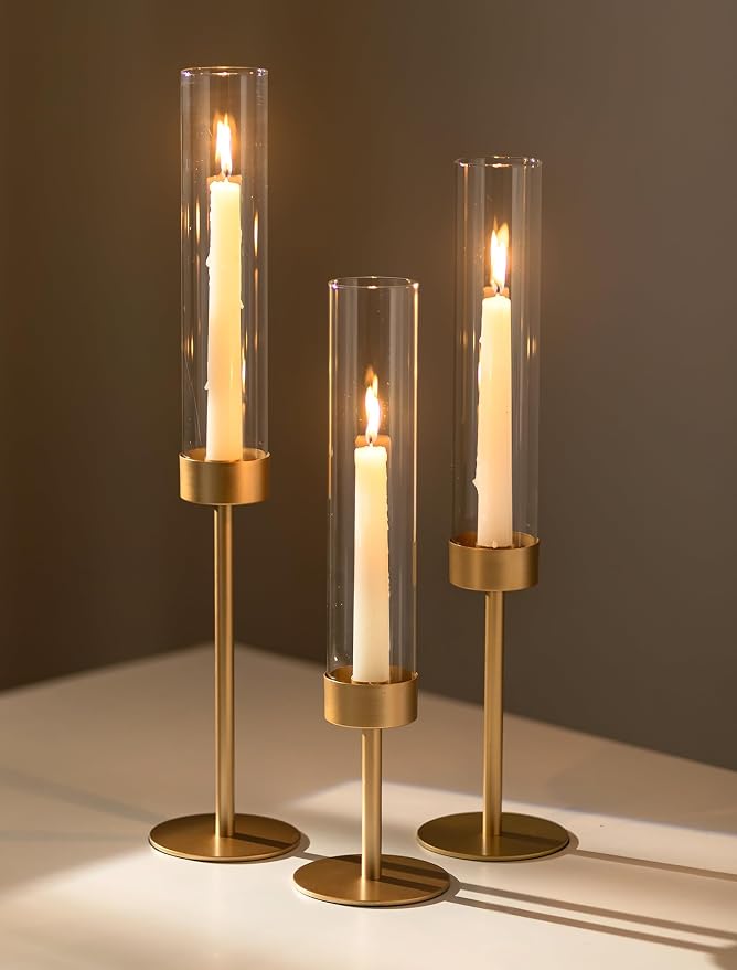 Romadedi Glass Hurricane Candle Holders by ROMADEDI