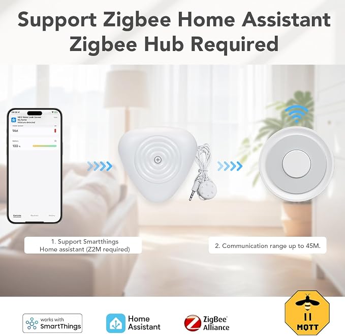 NEO Zigbee Water Sensor, Smart Water Leak Detector - Image 6