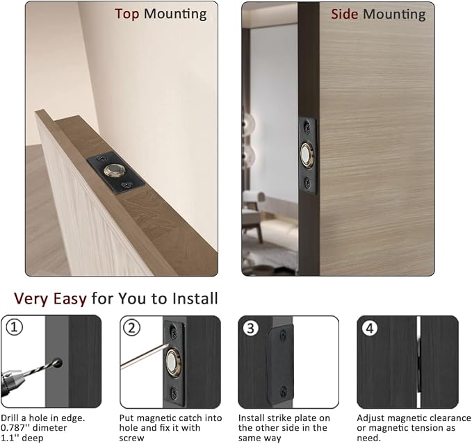 JQK Closet Magnetic Door Ball Catch Hardware, 430 Stainless Steel Catch - Image 3