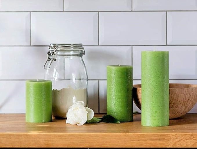 Set of 3 Pillar Candles 3" x 6" Unscented Handpoured Weddings, Home Decoration - Image 4