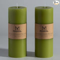 MOZEAL 3" x 8" Hand-Poured Unscented Large Candle, Smokeless Rustic Pillar by MOZEAL
