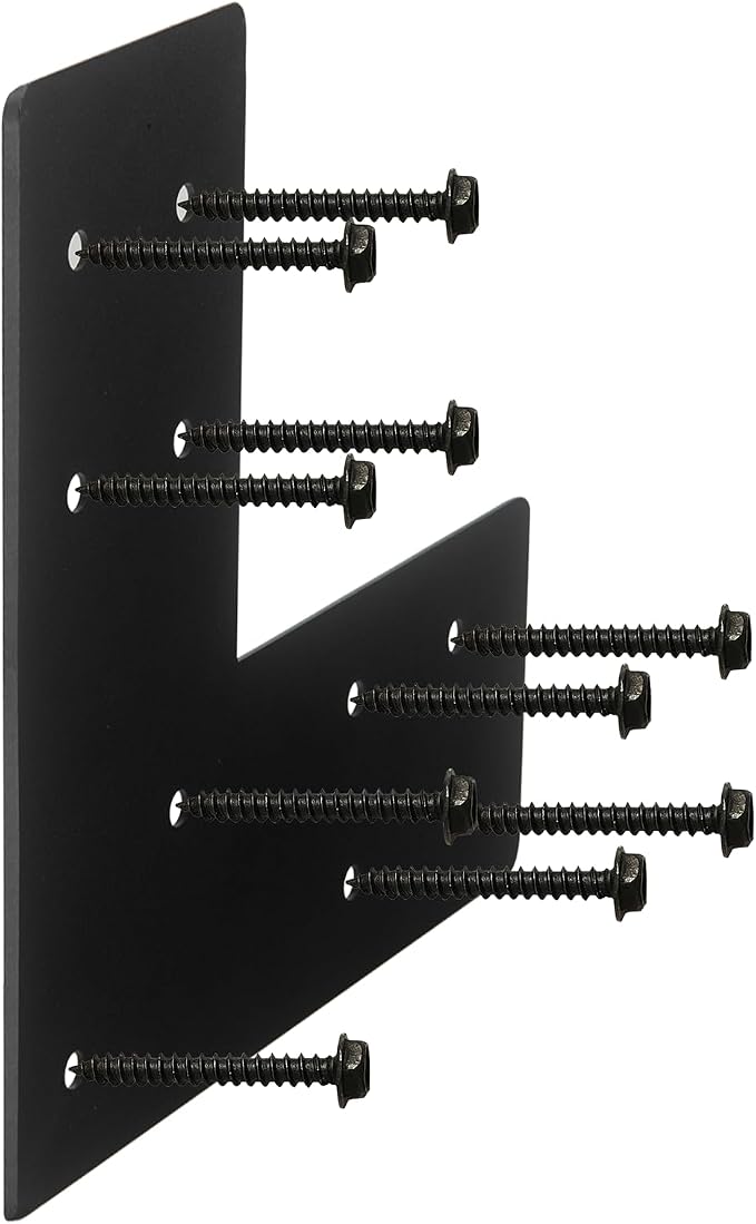4packs Black L Brackets Corner Brace 90 Degree Right Angle Metal Heavy Duty - Image 2