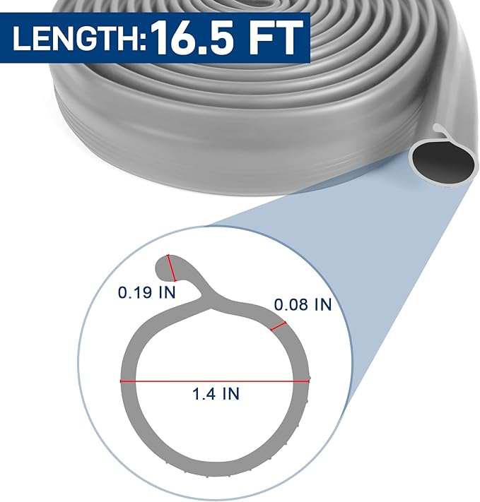 16.5FT Garage Door Bottom Seal Rubber 0.19" P Bulb Bottom Garage Weather - Image 2
