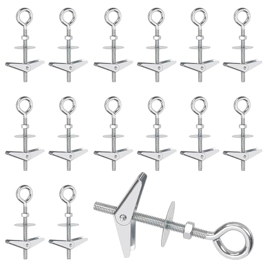 Swpeet 15 Set M6×70mm Eye Bolt Toggle Bolts and Wing Nut Kit by Swpeet
