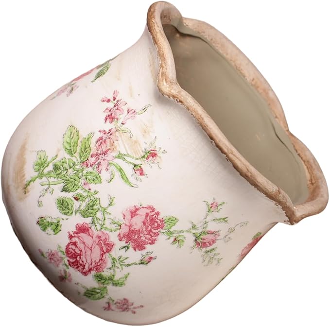 Xiaan Jiaju Shabby Chic Flower Pot, 6.11 Inch Ceramic Planter - Image 5