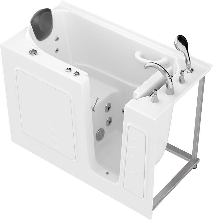 ANZZI Walk In Tub, 26 X 53 In, Right Drain, 15 Whirlpool Jets, Inline | Slip - Image 7