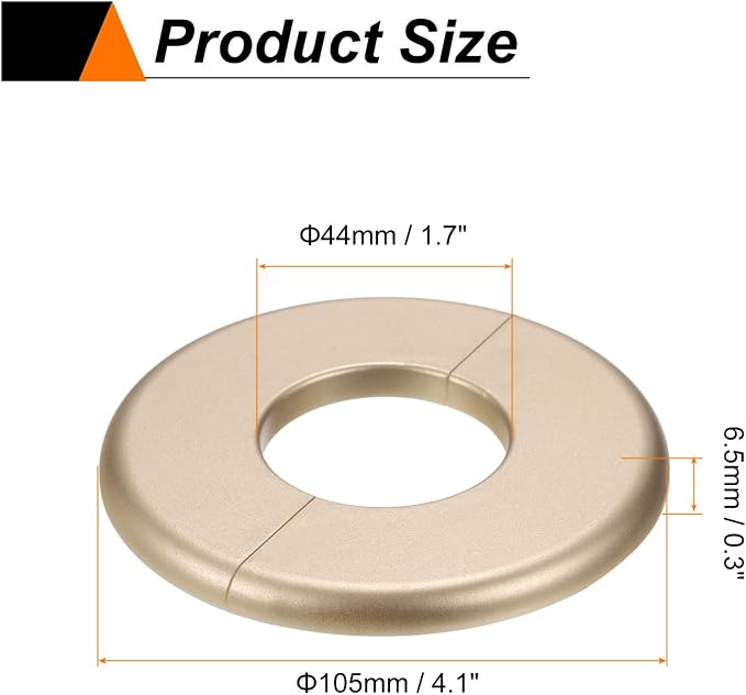 HARFINGTON 2pcs Wall Split Flange 44mm/1.7" Self-Adhesive Plumbing Cover Plates - Image 2