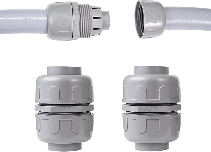 NPT 1 Double Conduit Liquid-Tight Connector Straight | Extend Repair Conduit by Aandxmok