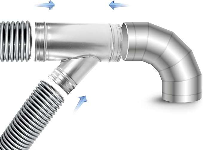 SOUJOY 6" to 4" Branch Y-Shape Ducting Connector, 45 Degree Galvanized Duct - Image 5