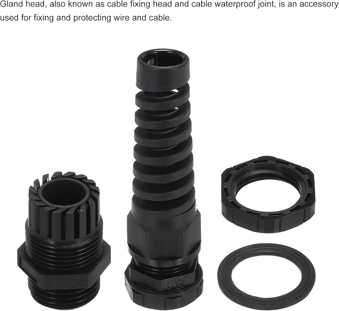 2Pcs G1/2" Cable Gland Cord Grip Waterproof IP68 6—12mm Adjustable Strain - Image 4