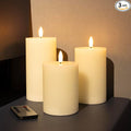 Battery Operated Candles with Remote, LED Flameless Wavy Pillar Candles | 3D by CandlesDecorYourHoliday