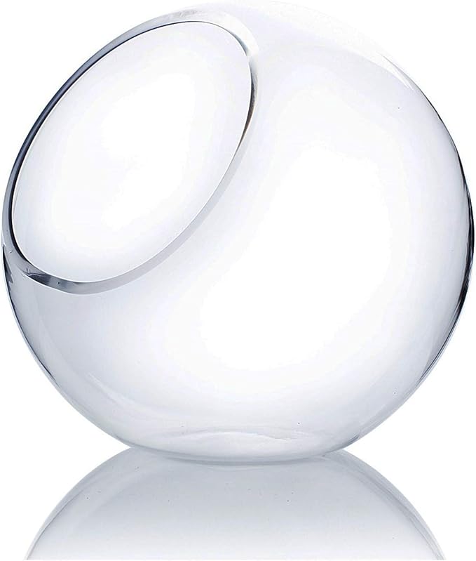WGV Slant Cut Bowl Glass Vase, Width 9", Height 9", Candy Dish, Fruit Jar by WGVInternational-OpusGlassware