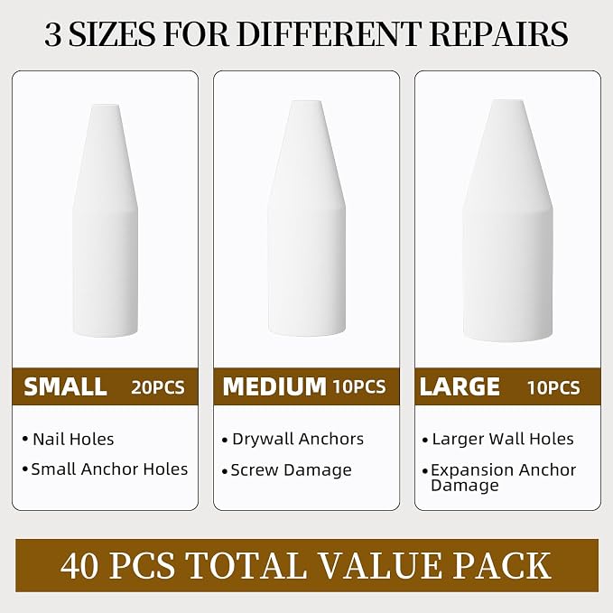 Drywall Hole Repair Kit 40Pcs, Wall Hole Filler - Image 2