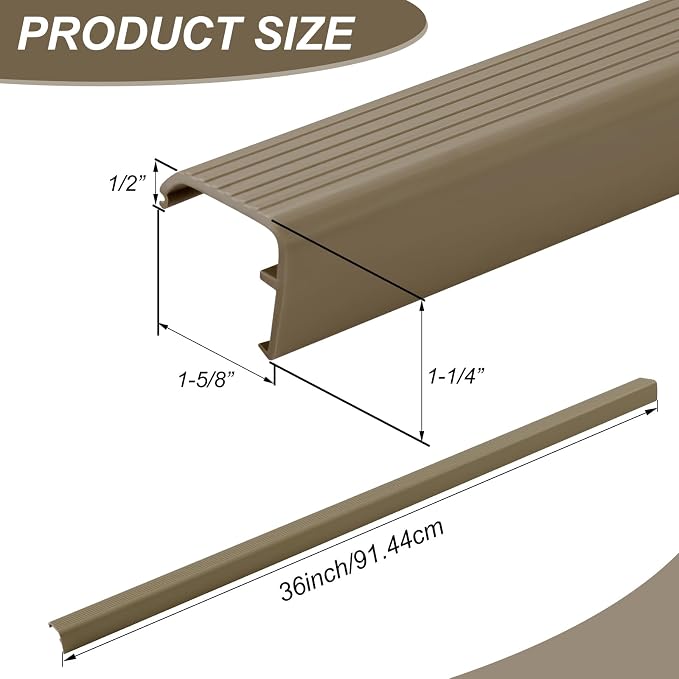 Briwooody 2 Packs Residential Threshold Cap 36'' Traditional Fixed Vinyl Cap - Image 2