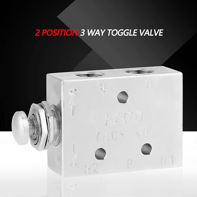 Pneumatic Toggle Valve 2 Position 3 Way TAC2 41P Air Control ON/OFF Knob Valve - Image 9