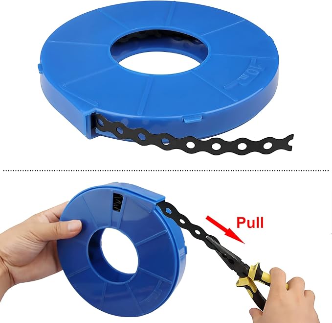 Black Perforated Metal Pipe Hanger Strap - Image 4
