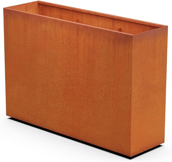 Corten Steel Planters | 60x18x42 Large Rectangular Planters by Plantercraft