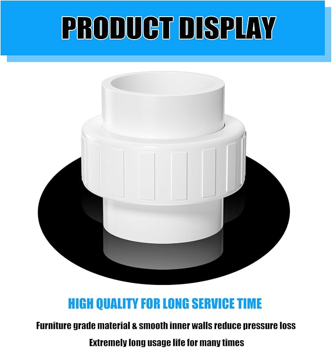 2PCS 2" PVC Union Coupling, Furniture Grade PVC Union - Image 4