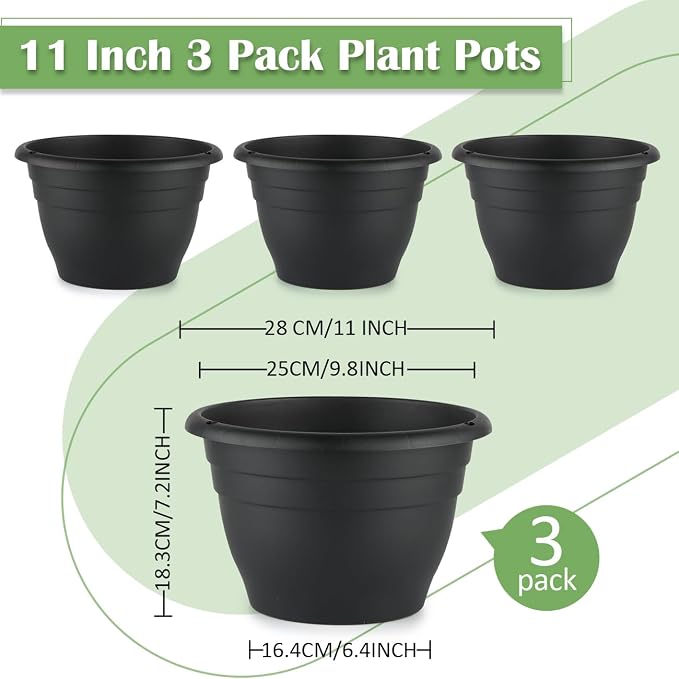 RooTrimmer 3 Pack 11 Inch Plant Pots - Image 5