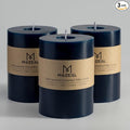 MOZEAL 3" x 4" Hand-Poured Unscented Candle, Dripless Pillar Candle Set of 3 by MOZEAL
