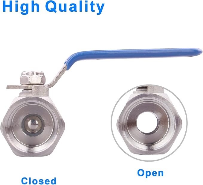 DERNORD Stainless Steel Ball Valve 1PC Type NPT Standard Port - Image 2