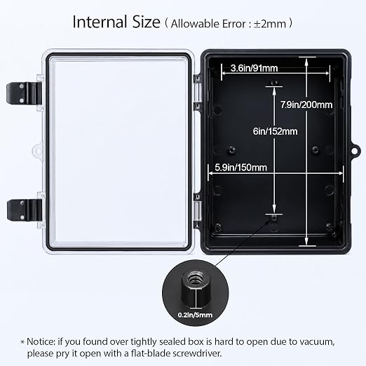 LeMotech Junction Box IP67 Waterproof Electrical Box ABS Plastic Hinged Shell - Image 4